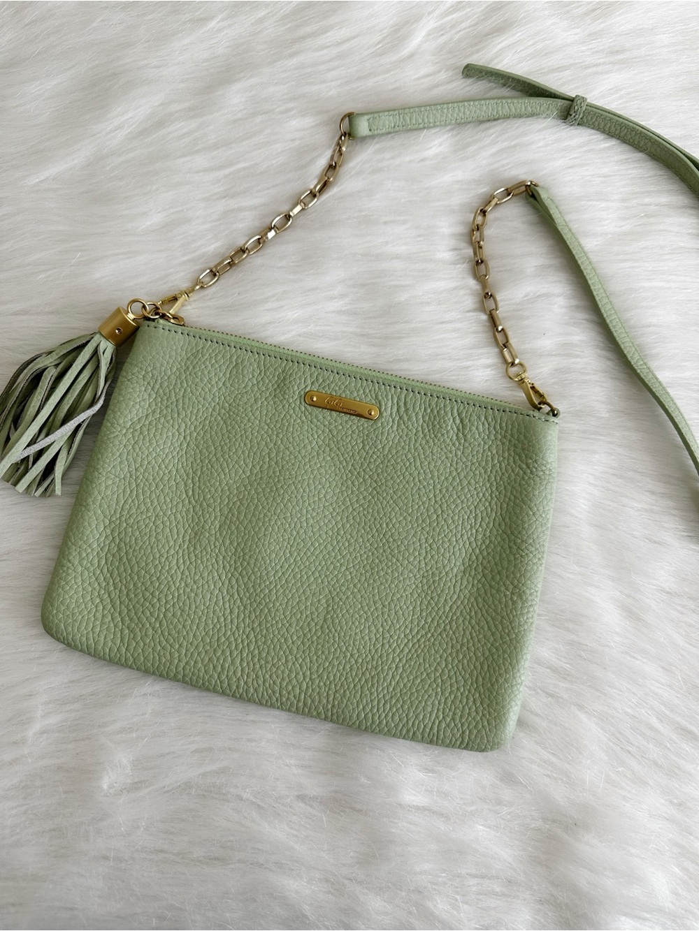NWOT Gigi New York Green Leather Chelsea Slim Crossbody Bag